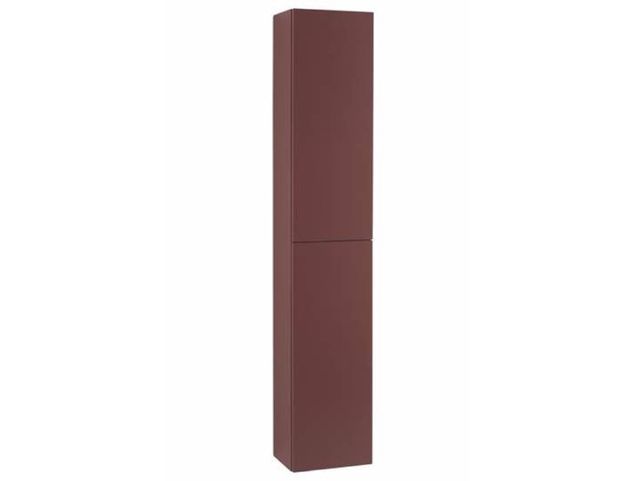 Colonne de salle de bain suspendue Giglio - Rouge - Réversible - 2 portes - Mat