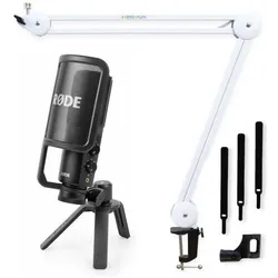 RØDE NT-USB+ Kondensatormikrofon mit Gelenkarm Weiss, Mikrofon