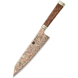 XinZuo - Kupfer-Damast-Bunka-Messer 21 cm - X08C Serie - gefertigt aus 53-lagigem Kupfer-Damast