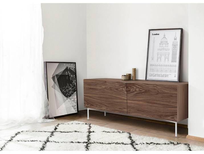 Sideboard WOODMAN, braun (nussbaum), B:120cm H:65cm T:48cm, Furnier, Holzwerkstoff, Sideboards, Sideboard, Kommode mit Holzfurnier aus Nussbaum, Breite 120 cm, FSC