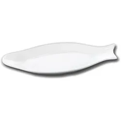 Wilmax England Wilmax Fischplatte 46 cm aus Porzellan Weiß, 3er Set