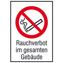 SAFETYMARKING Verbotsschild Rauchverbot im gesamten Gebäude Kunststoff (B x H) 210 mm x 297 mm ISO 7010 1 St. 43.A6041
