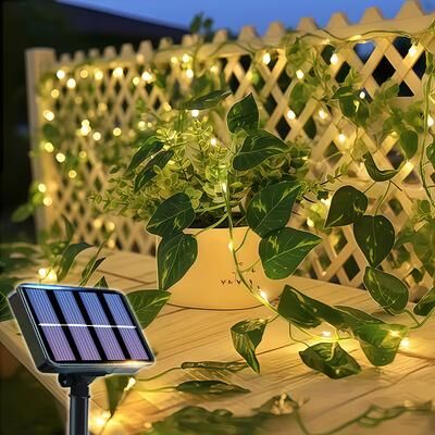 Perfect Picks Market Solar Ivy Fairy Lights LED Outdoor Garden String Lights With Modes green Dill 100led