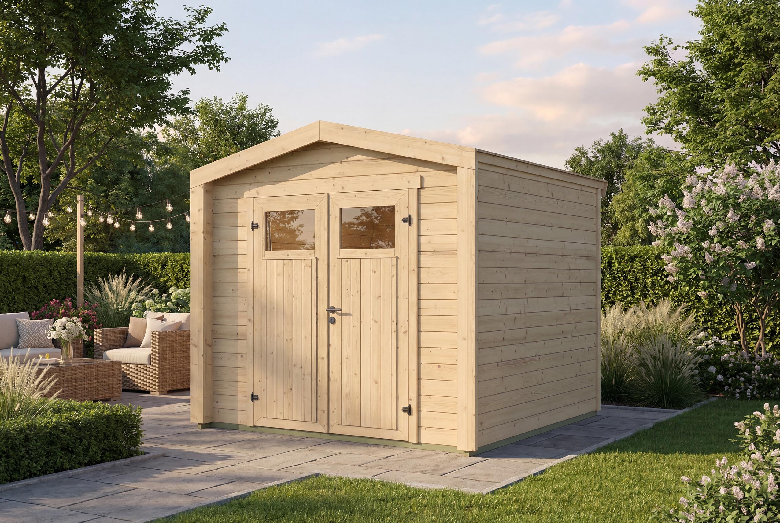 Gartenhaus Killarney, 235x235cm, Naturbelassen, 19mm