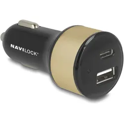 Navilock Kfz Ladeadapter 1 x USB Type-C™ + 1 x USB Typ-A 32 W