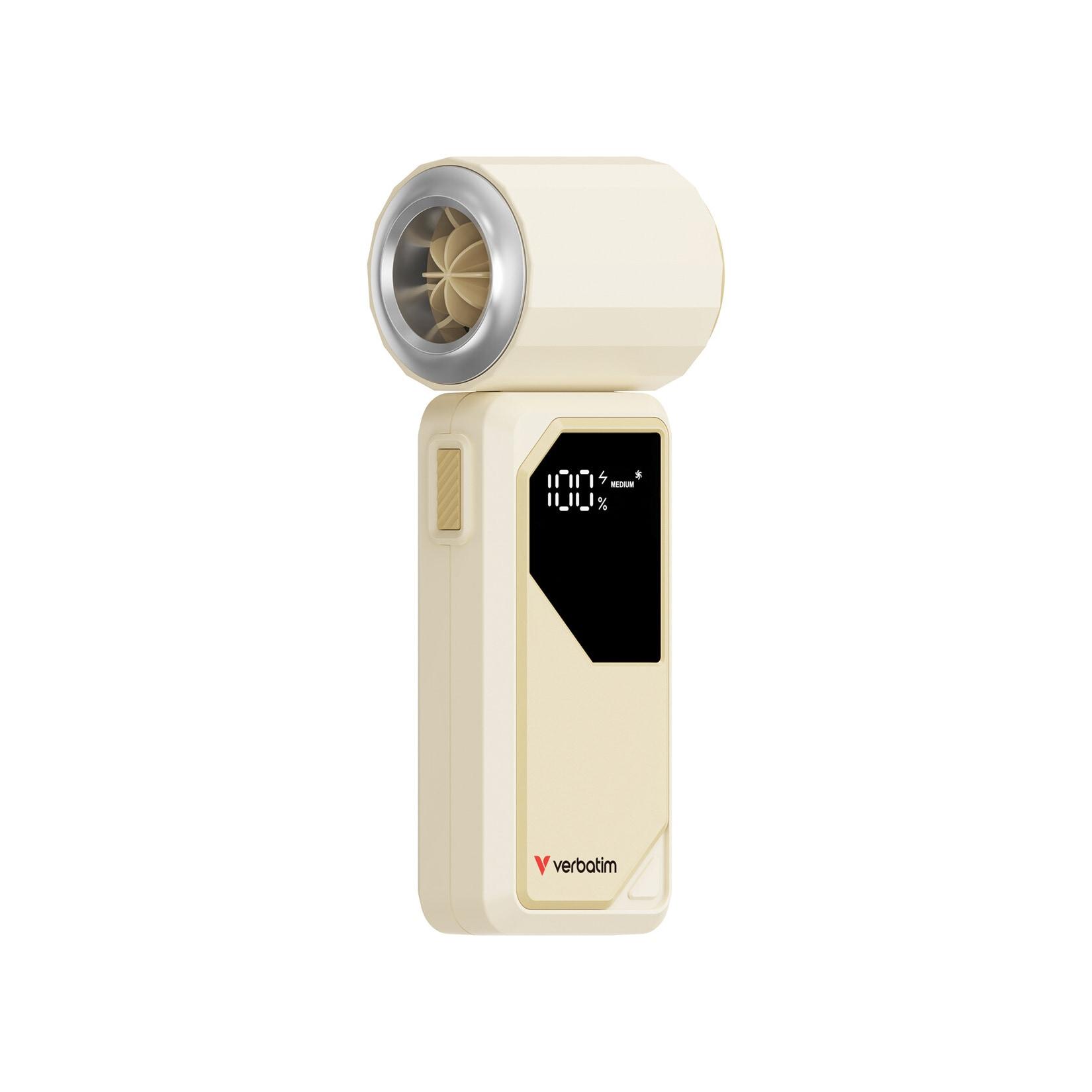 Verbatim Cool 'n' Go AirJet –Mini-Ventilator mit LED-Anzeige & 4 Geschwindigkeiten