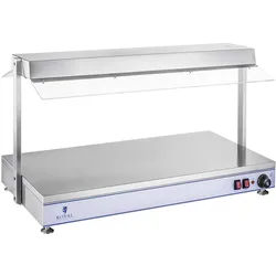 Royal Catering Warmhalteplatte Speisenwärmer Wärmetheke Buffetwärmer 2000 W 4 Halogenlampen, Speisewärmer, Silber