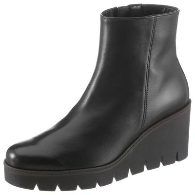 Ankleboots GABOR, Damen, Gr. 42, wärmend, schwarz, Kalbsleder, unifarben, Schuhe Ankleboots, Keilabsatz, Boots, Stiefelette in Used Optik