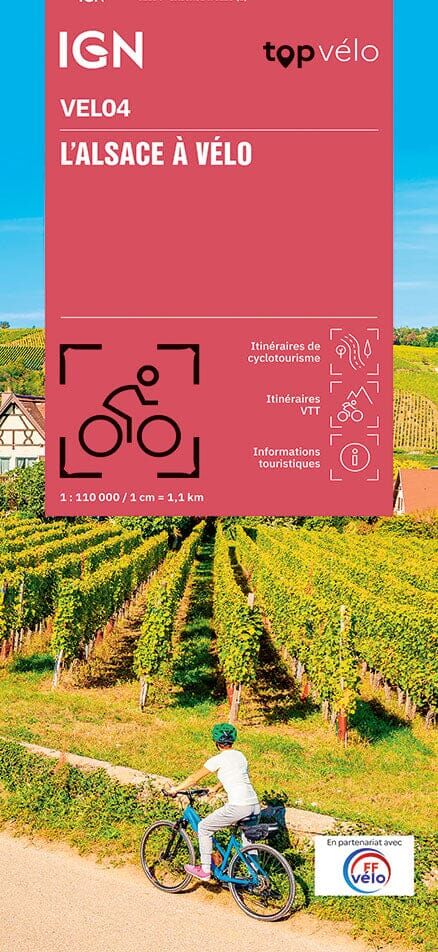 Carte cycliste - Alsace à vélo   IGN