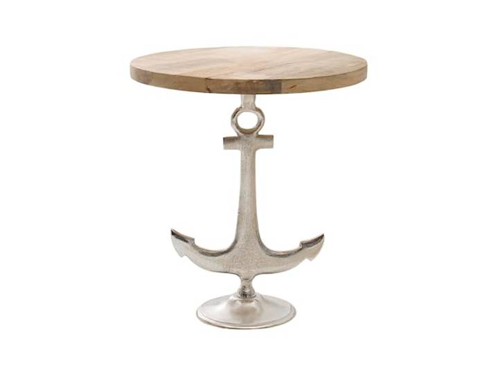 Riess Ambiente Maritimer Design Beistelltisch 50cm Seven SEAS mit Mangoholzplatte Tisch Wohnzimmertisch Massivholz