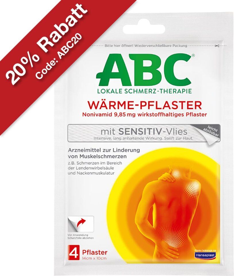 ABC Wärme-Pflaster mit Sensitive-Vlies 9,85mg Hansaplast med