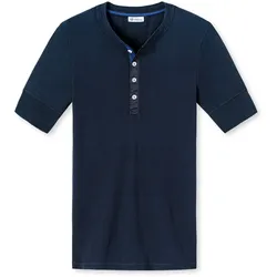 SCHIESSER Revival Herren Shirt - 1/2 Arm, Kurzarm Unterhemd, Karl-Heinz Dunkelblau / M