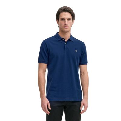 Poloshirt MARC O'POLO "aus reiner Bio-Baumwolle", Herren, Gr. XL, blau (iris ink), Obermaterial: 100% Baumwolle, unifarben, regular fit, Rippbündchen, Shirts