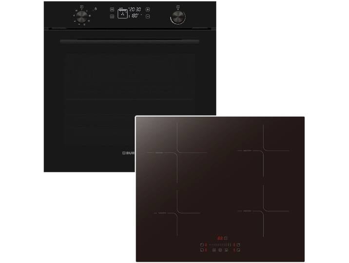 VESTEL Backofen-Set Pyrolyse 78 Liter + Induktionskochfeld Booster TouchSlider PKM, Pyrolyse-Selbstreinigung
