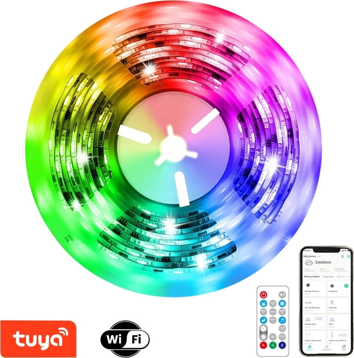 Immax NEO LITE Slimme LED-strip, 5 meter, RGBIC, WiFi, TUYA, muziekbesturing