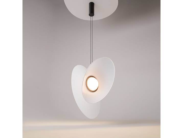 Suspension LED Evolution 52 x 347 x 18cm Blanc/Blanc Tissu mélangé LED Module LED