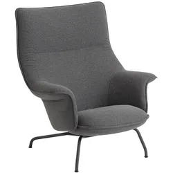 Muuto Doze Lounge Chair high back, tube base, ocean 80 / schwarz