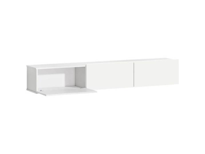 Meuble TV suspendu montage mural 3 tiroirs 180 cm blanc