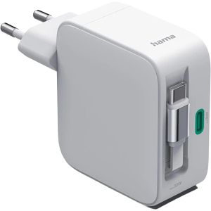Hama USB-Ladegerät 201956, GaN, 30 Watt, 2x USB-C, 2 Ports, Schnellladegerät