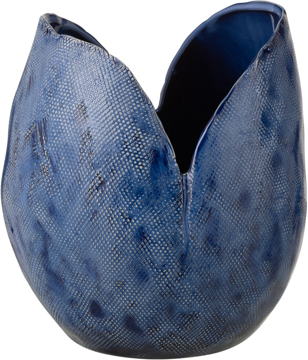 J-Line vaas Thibault keramiek blauw large