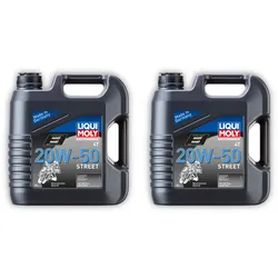 2x Motoröl LIQUI MOLY 1696 Motorbike 4T 20W-50 Street Motorrad Öl Mineralisch 4L