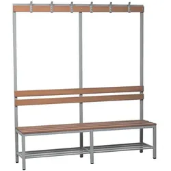 Gürkan Sitzbank 2,00 m, mit Hakenleiste-Garderobe grau, 200x189x40 cm