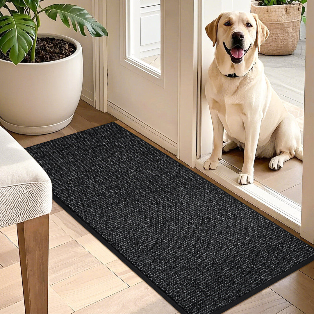 COSY HOMEER Non-Slip Doormat Black 90cm W x 150cm L