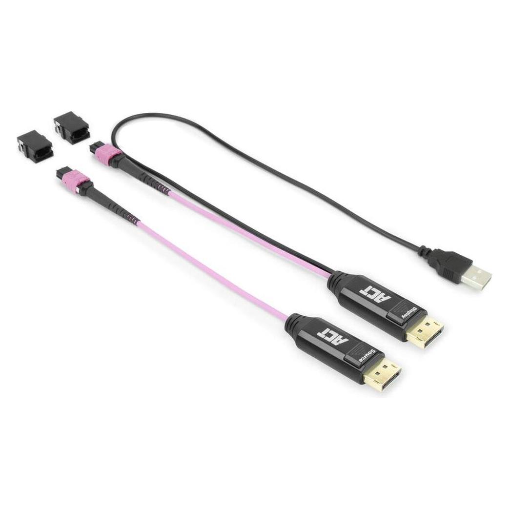 ACT DisplayPort to MTP/MPO adapter set to extend a DisplayPort connection up to 8K@60Hz (DisplayPort, DisplayPort) (AK4165)