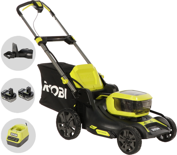 Ryobi RY18LMX46A-250 - Tondeuse à gazon à batterie - 2x 18V/5Ah - Largeur de coupe 46 cm