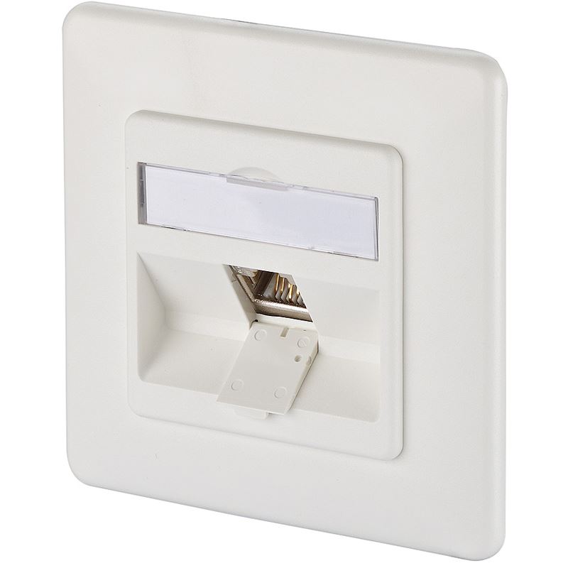 Metz Connect BTR Datendose E-DAT modul, Cat 6A, 1-fach, Unterputz, reinweiß RAL 9010