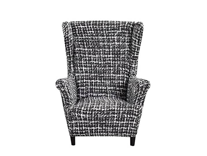 Highdi Enfant Housse de Fauteuil à Oreilles Extensible Couverture de Fauteuil\, Imprimé Mode Strandmon Housse de Fauteuil Antidérapante\, pour Salon\, Hôtel\, Chambre (Lin Noir)