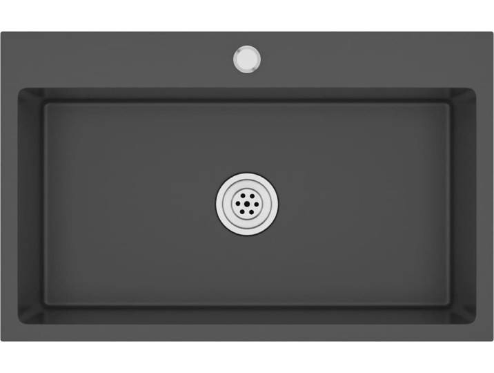 vidaXL Evier à encastrer fait main noir acier inoxydable