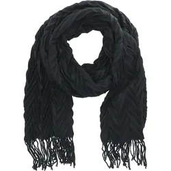Antonio Damen Winter Schal Cashmera Plissee - schwarz