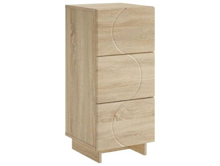 HFXHIJXQ Sideboard Sonoma-Eiche 33.5 x 34.5 x 75 cm Kommode Schrank Kompakter Ordnungshüter mit 3 Schubladenfür Flur, Küche oder Schlafzimmer. Stabile Bauweise mit eleganter Holztextur.