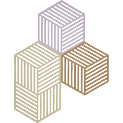 Hexagon Untersetzer für heißes Geschirr beige-rosa 3 St.