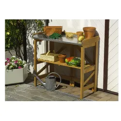 Holz Pflanztisch klappbar Stade – aus imprägniertem Kiefer, Grau – Arbeitstisch für Gartenarbeit – ideal für Terrasse und Pflanzen