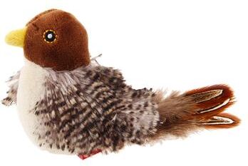 Happy Pet Pantry Interactive Pet Toy: Bird Simulation Sound Stuffed Sparrow, Mouse, Insect Plush Doll For Cats E