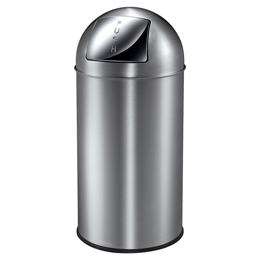 EKO Pushcan afvalbak 40 liter - RVS - Mat roestvrij staal