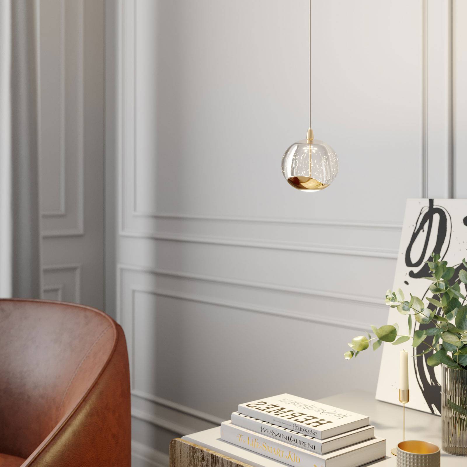 Glas Hängeleuchte Hayley Lucande, klar / transparent, für Wohn- / Esszimmer, Glas, Modern