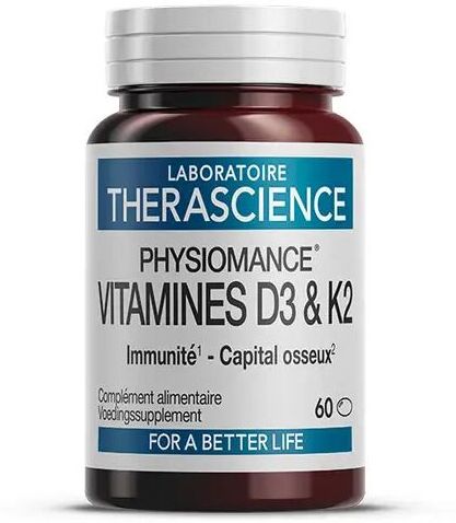THERASCIENCE SAM Physiomance Vit D3&K2, 60 perle