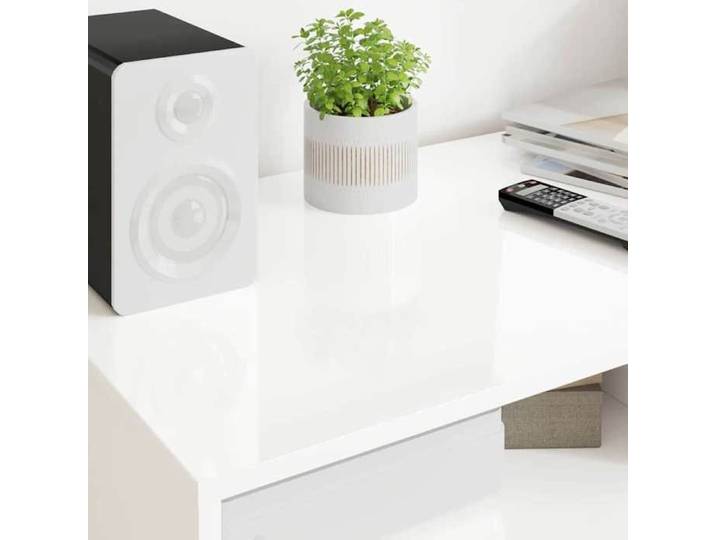 Cabinet TV - Blanc - Meuble TV pour Télévision - 1 PC - Blanc brillant 100x48x43 cm Bois d'ingénierie T2243