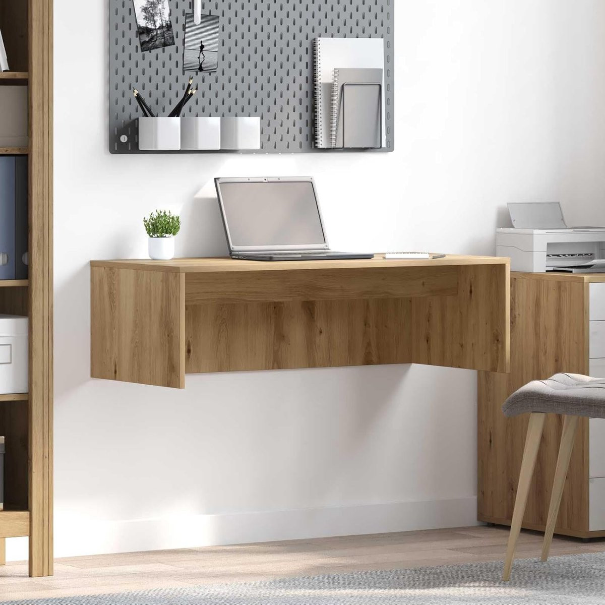 Artisan Eiken Wandbureau - Opklapbaar en Ruimtebesparend Houtbureau - B/D: 100 x 45 cm