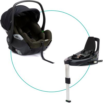 Autokindersitz FILLIKID "NOA, inkl. Basisstation", Baby, schwarz (forest grün), Polyester, Kindersitze, Gr. 0, 360