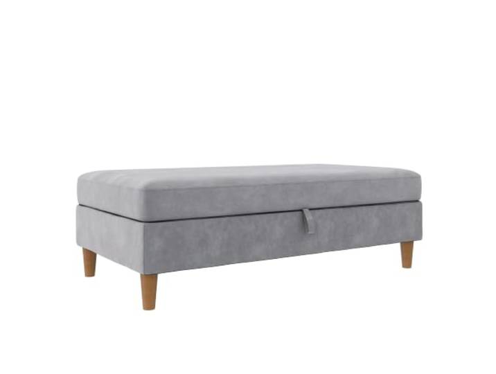 Lilly Aufbewahrungs-Ottomane Hellgrau