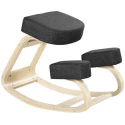MODFU Kniestuhl ergonomischer Sitzhocker Schwarz 69x51x58 cm mit Holzrahmen und Schaumstoffpolster, unterstützt aufrechte Haltung, vielseitig im Büro