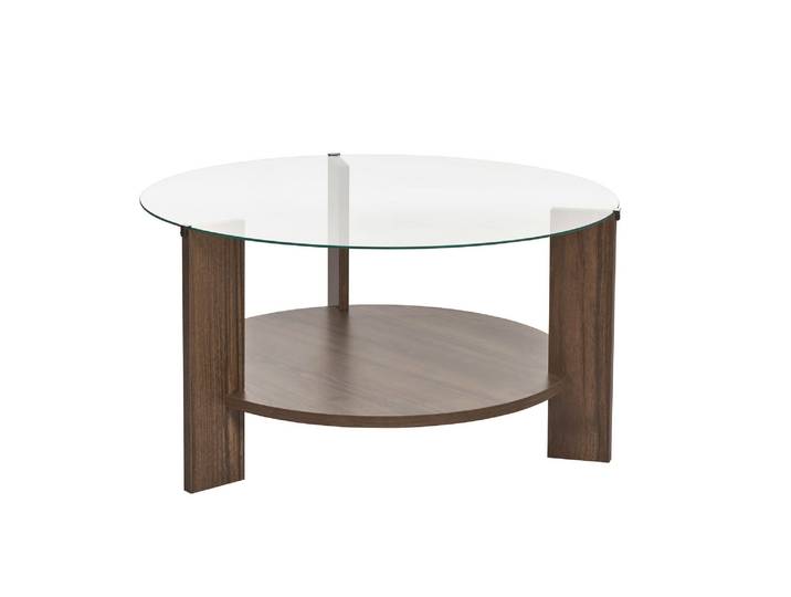 Table basse en bois Clara - 75 x 75 x 40 cm - NoyerTransparent