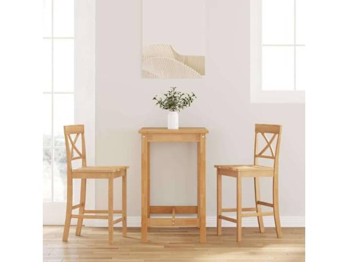 VIHHQGC Barhocker 2 STK Natur Massivholz Gummibaum mit Rückenlehne Natur Massivholz, Gummibaum, stoßfest, langlebig, ergonomische Rückenlehne, Esszimmer, Wohnzimmer