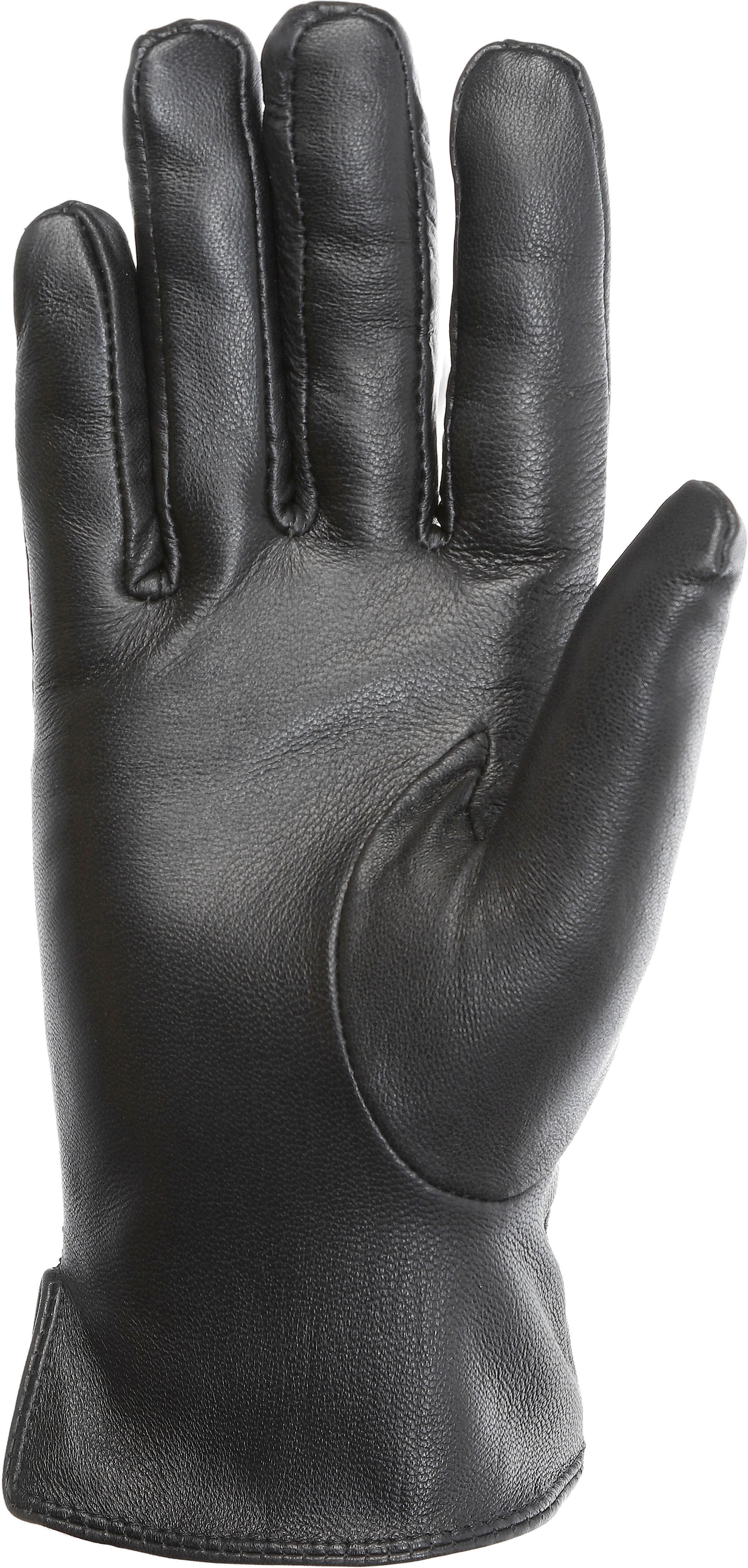 Lederhandschuhe PEARLWOOD, Damen, Gr. 8, schwarz, Schafsleder, unifarben, Handschuhe Lederhandschuhe, Seitenschlitze für komfortables Anziehen schwarz 8
