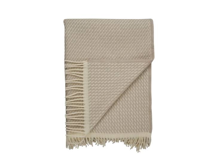 Røros Tweed - Mello Wolldecke, 210 x 150 cm, warm grey