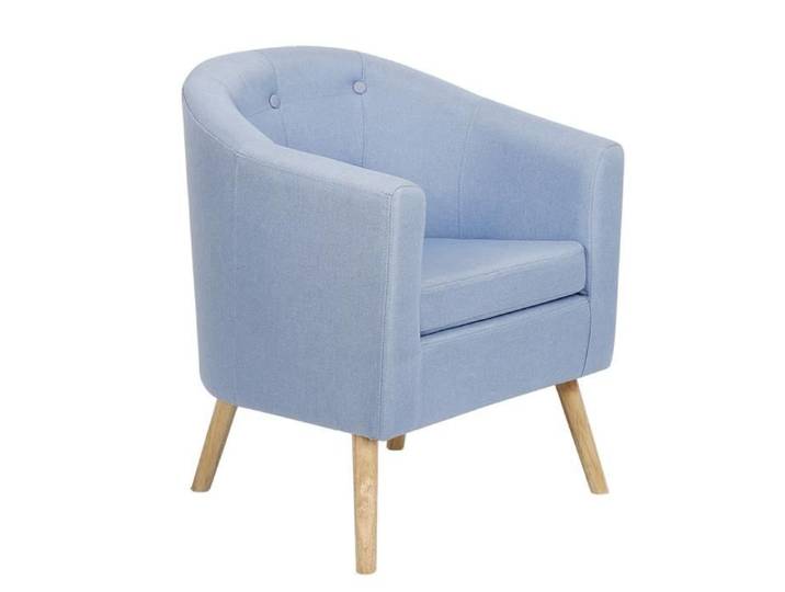 Fauteuil OHMG - Design Scandinave - Bleu - 1 Place - Avec Accoudoirs - 64x60x70cm